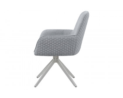 Coaster - Abby Flare Arm Side Chair in Light Gray/Chrome