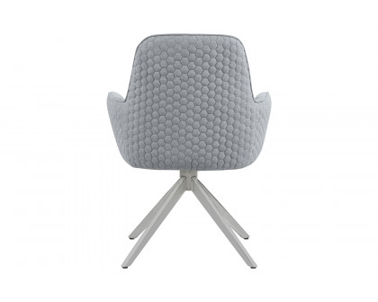 Coaster - Abby Flare Arm Side Chair in Light Gray/Chrome