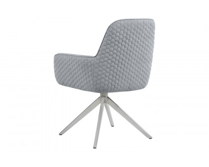 Coaster - Abby Flare Arm Side Chair in Light Gray/Chrome