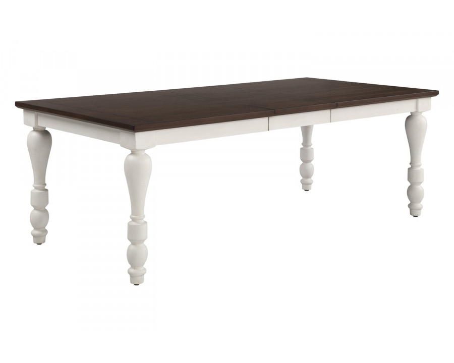 Coaster - Madelyn Dining Table With Extension Leaf in Dark Cocoa/Coastal White