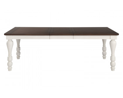 Coaster - Madelyn Dining Table With Extension Leaf in Dark Cocoa/Coastal White