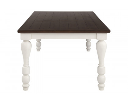 Coaster - Madelyn Dining Table With Extension Leaf in Dark Cocoa/Coastal White