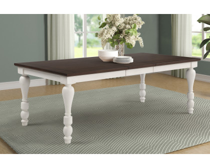 Coaster - Madelyn Dining Table With Extension Leaf in Dark Cocoa/Coastal White