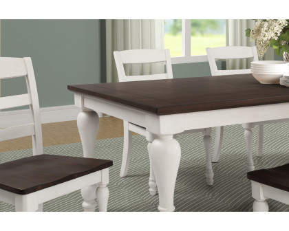 Coaster - Madelyn Dining Table With Extension Leaf in Dark Cocoa/Coastal White