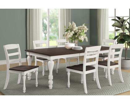 Coaster - Madelyn Dining Table With Extension Leaf in Dark Cocoa/Coastal White