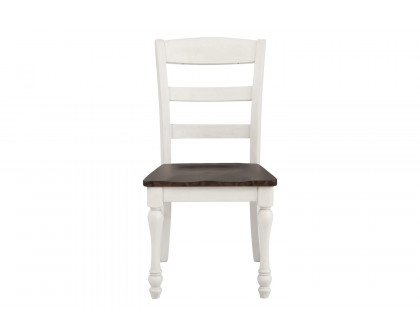 Coaster - Madelyn Ladder Back Side Chairs (Set Of 2) in Dark Cocoa/Coastal White