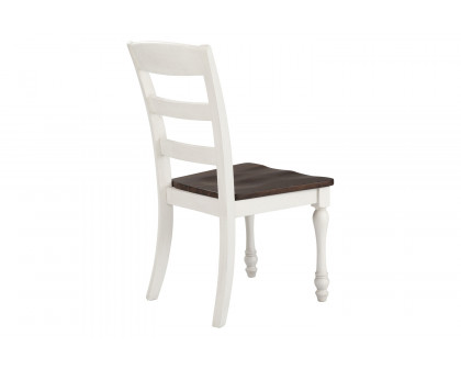 Coaster - Madelyn Ladder Back Side Chairs (Set Of 2) in Dark Cocoa/Coastal White