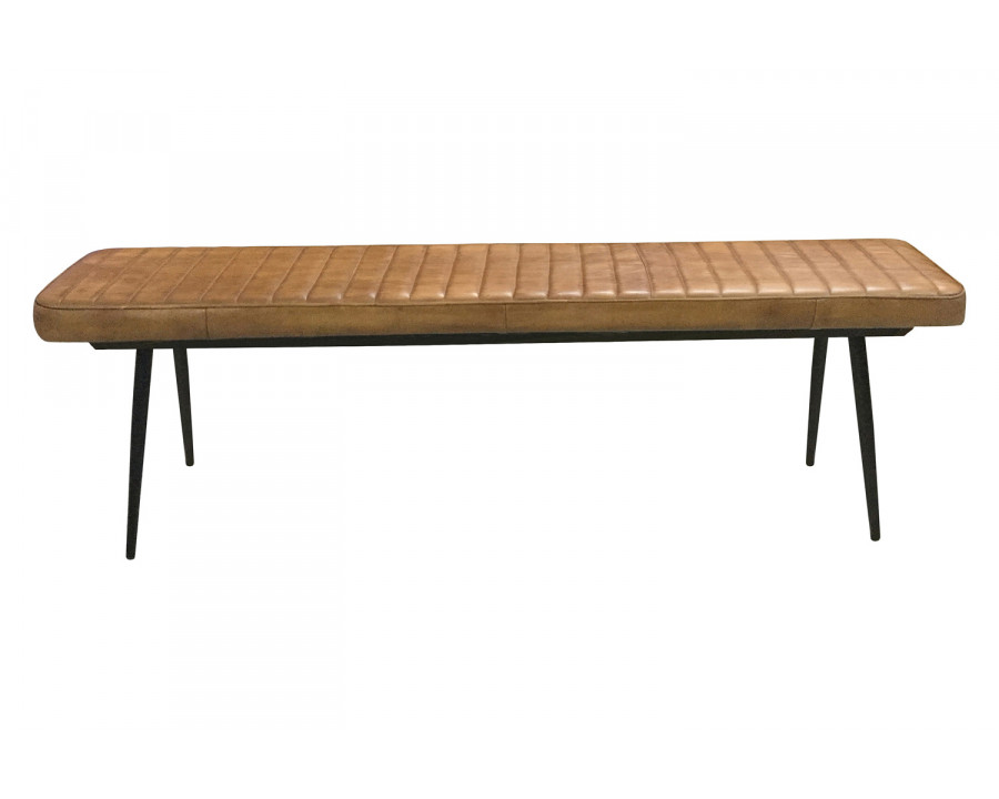 Coaster - Misty Cushion Side Bench in Camel/Black