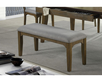 Coaster - Rayleene Upholstered Bench in Gray/Medium Brown