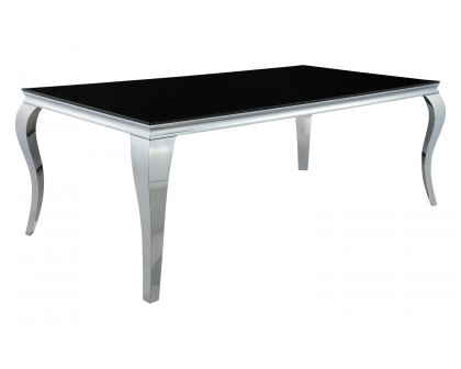 Coaster Carone Rectangular Glass Top Dining Table - Black/Chrome