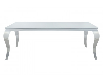 Coaster Carone Rectangular Glass Top Dining Table - White/Chrome