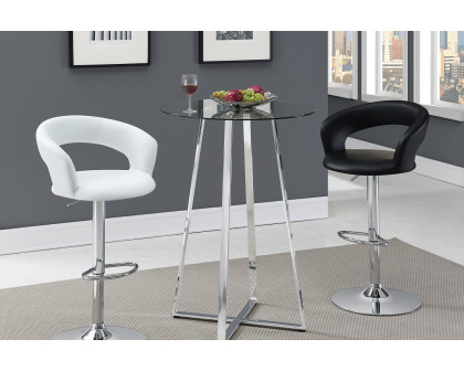 Coaster 29" Adjustable Height Bar Stool - White/Chrome