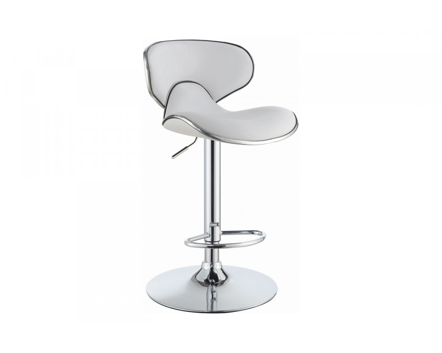 Coaster Upholstered Adjustable Height Bar Stools (Set Of 2) - White/Chrome