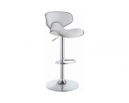 Coaster Upholstered Adjustable Height Bar Stools (Set Of 2) - White/Chrome