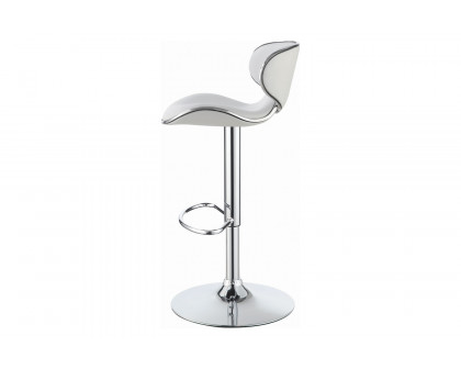 Coaster Upholstered Adjustable Height Bar Stools (Set Of 2) - White/Chrome