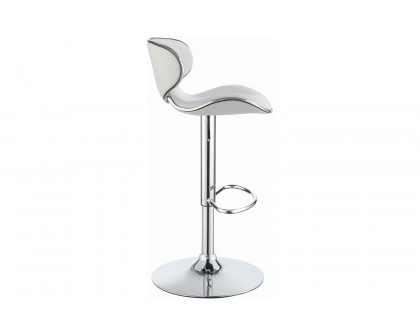 Coaster Upholstered Adjustable Height Bar Stools (Set Of 2) - White/Chrome