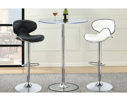 Coaster Upholstered Adjustable Height Bar Stools (Set Of 2) - White/Chrome