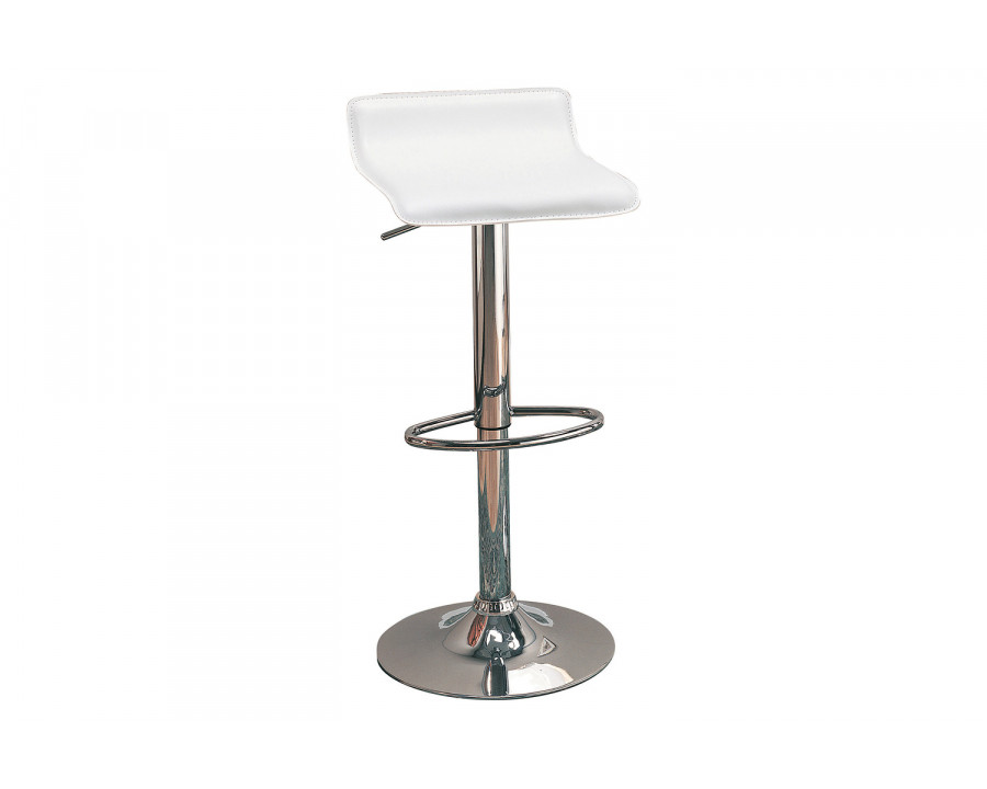 Coaster 29" Upholstered Backless Adjustable Bar Stools (Set Of 2) - White/Chrome