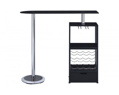 Coaster - 1-Drawer Bar Table Glossy in Glossy Black