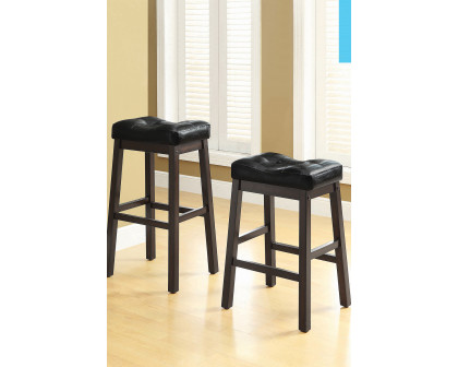 Coaster - Upholstered Counter Height Stools (Set Of 2) in Black/Cappuccino