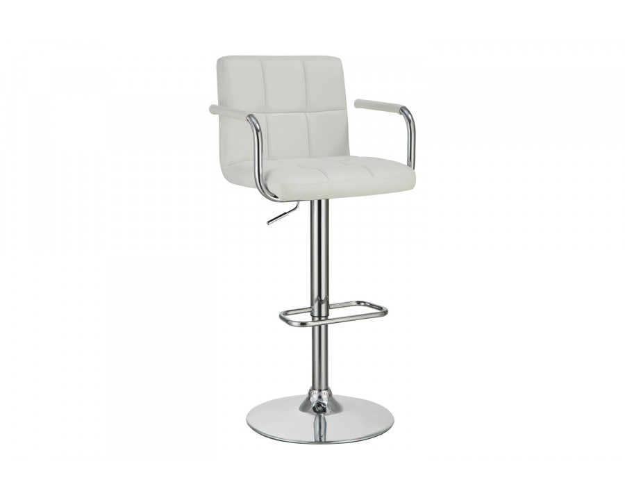 Coaster Adjustable Height Bar Stool - White/Chrome