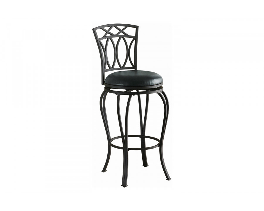 Coaster - Upholstered Swivel Bar Stool in Black