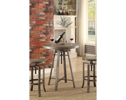 Coaster - Adjustable Height Swivel Bar Stools (Set Of 2) in Brushed Nutmeg/Slate Gray