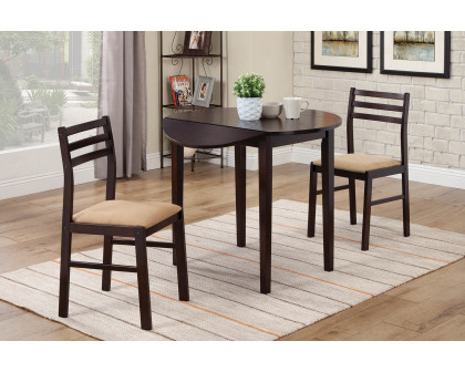 Coaster 3-Piece Dining Set with Drop Leaf - Cappuccino/Tan