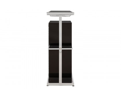 Coaster - 2-Tier Bar Unit in Glossy Black/White