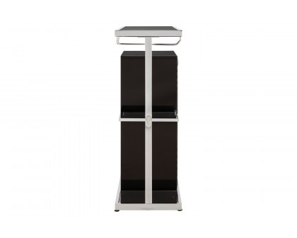 Coaster - 2-Tier Bar Unit in Glossy Black/White