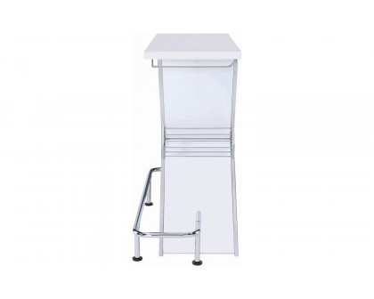 Coaster - X-Shaped Bar Unit With Wine Bottle Storage in Glossy White