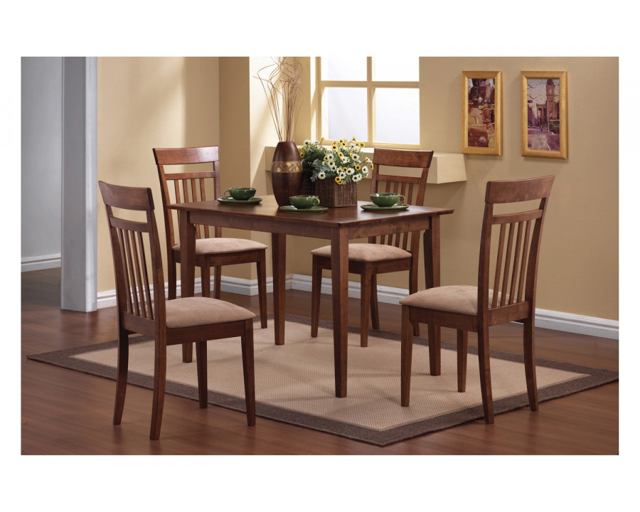 Coaster - 5-Piece Dining Set in Chestnut/Tan