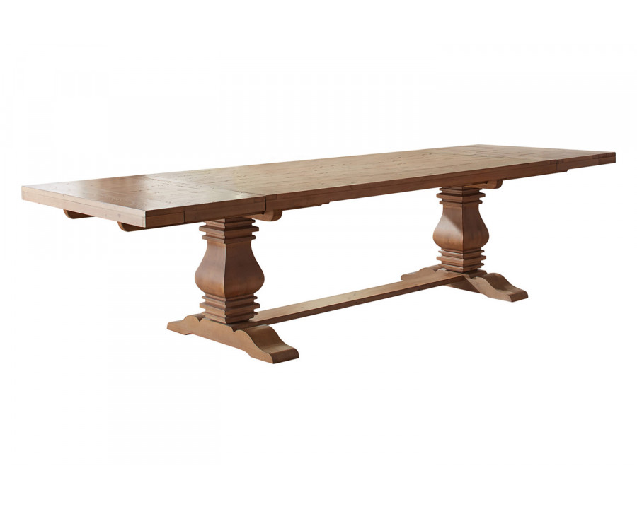 Coaster - Florence Double Pedestal Dining Table in Rustic Smoke