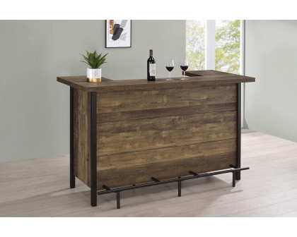 Coaster - Rectangular Storage Bar Unit in Rustic Oak