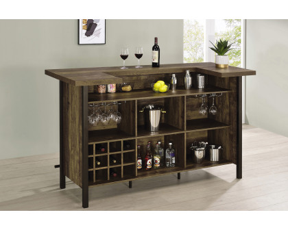 Coaster - Rectangular Storage Bar Unit in Rustic Oak