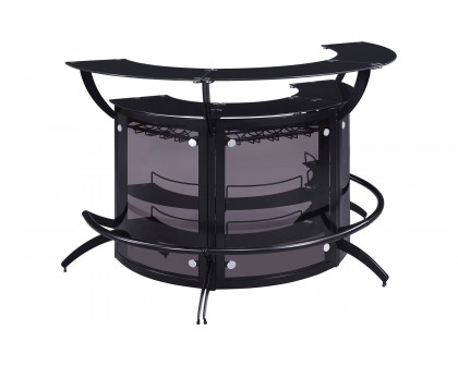 Coaster - 3-Bottle Wine Rack Bar Unit in Smoked/Black