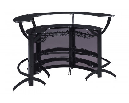 Coaster - 3-Bottle Wine Rack Bar Unit in Smoked/Black