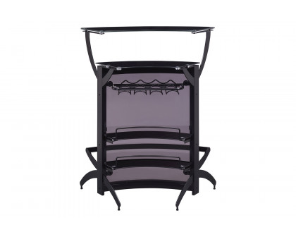 Coaster - 3-Bottle Wine Rack Bar Unit in Smoked/Black