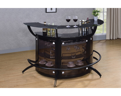 Coaster - 3-Bottle Wine Rack Bar Unit in Smoked/Black