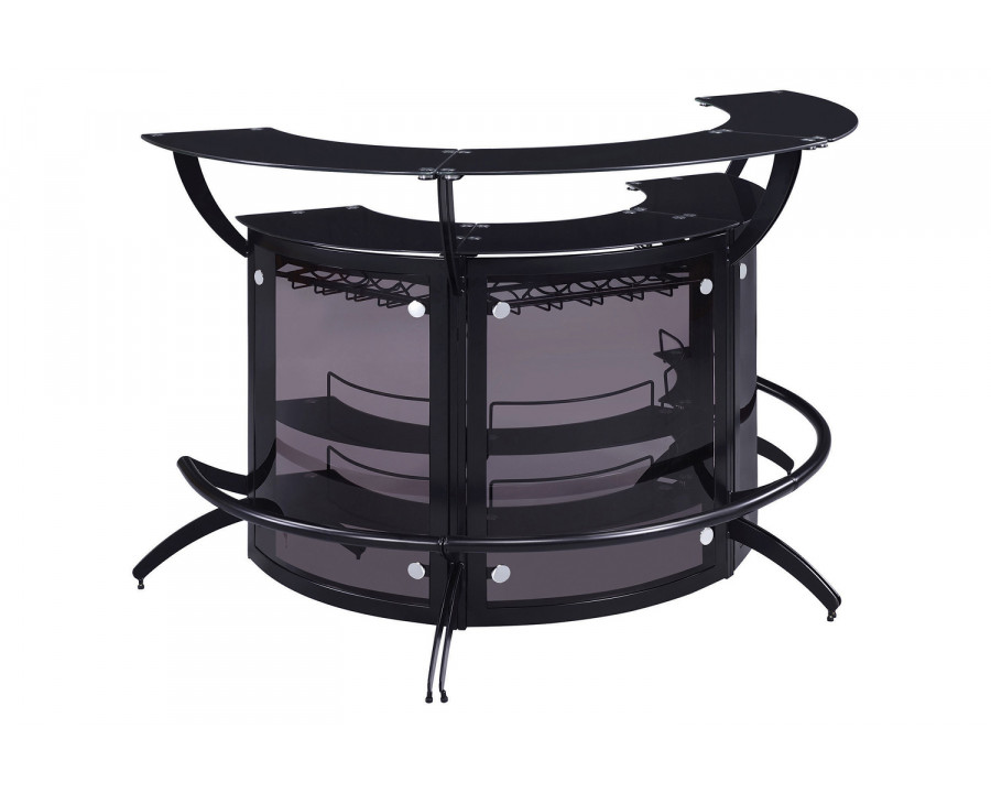 Coaster - Curved Bar Unit (Set Of 3) in Smoke/Black