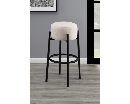 Coaster - Upholstered Backless Round Bar Stools (Set Of 2) in White/Black