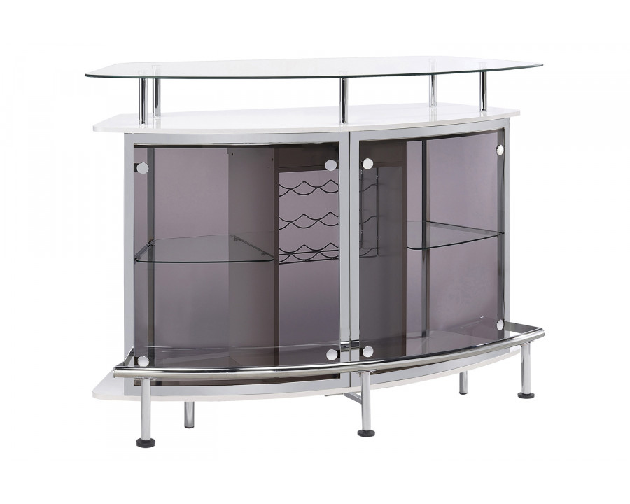 Coaster - Crescent Shaped Glass Top Bar Unit with Drawer