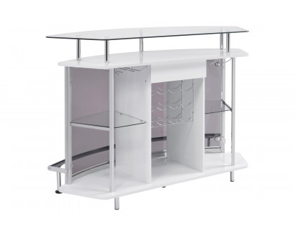 Coaster - Crescent Shaped Glass Top Bar Unit with Drawer