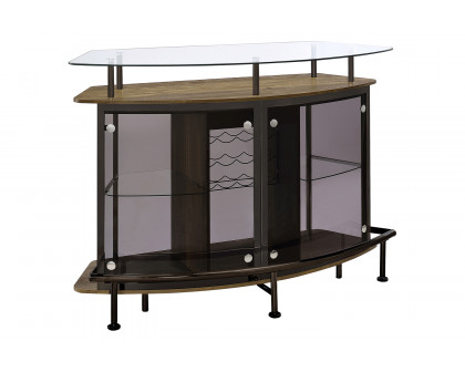 Coaster - Crescent Shaped Glass Top Bar Unit with Drawer