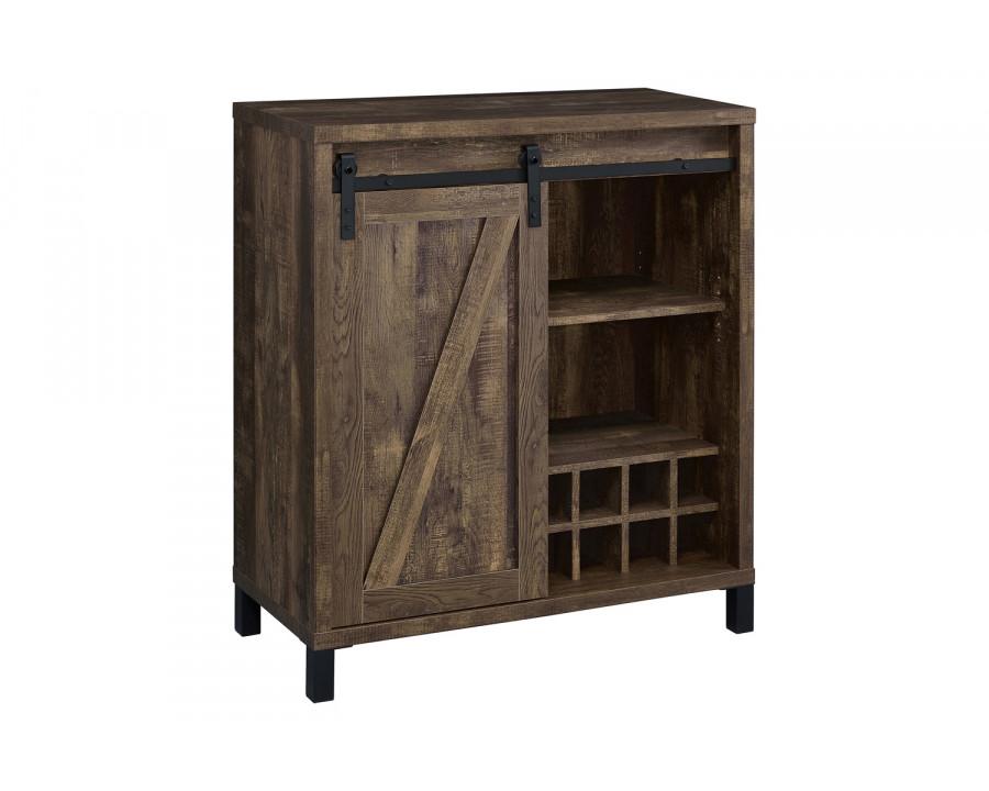 Coaster - Bar Cabinet With Sliding Door in Rustic Oak