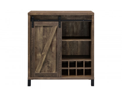 Coaster - Bar Cabinet With Sliding Door in Rustic Oak