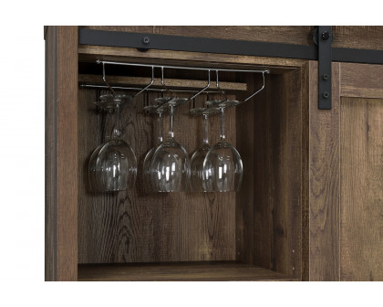 Coaster - Bar Cabinet With Sliding Door in Rustic Oak