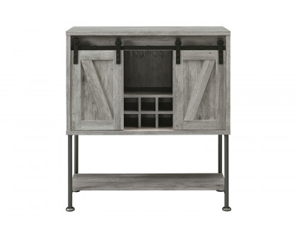 Coaster - Sliding Door Bar Cabinet With Lower Shelf in Gray Driftwood