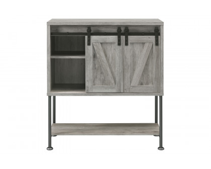 Coaster - Sliding Door Bar Cabinet With Lower Shelf in Gray Driftwood