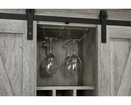 Coaster - Sliding Door Bar Cabinet With Lower Shelf in Gray Driftwood